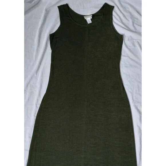 Vintage Coldwater Creek Acetate Blend Stretch Maxi Dress Green Womens Medium - Picture 3 of 13